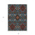 8' X 10' Denim Blue Brick Red And Brown Oriental Washable Indoor Outdoor Area Rug