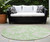 8' Round Mint Green and Ivory Round Floral Washable Non Skid Indoor Outdoor Area Rug