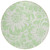 8' Round Mint Green and Ivory Round Floral Washable Non Skid Indoor Outdoor Area Rug