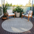 8' Silver Gray And Ivory Round Tribal Washable Indoor Outdoor Area Rug