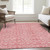 9' X 12' Pink And Blush Medallion Washable Indoor Outdoor Area Rug