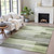 8' X 10' Green And Ivory Striped Washable Indoor Outdoor Area Rug - Green, Ivory