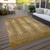 9' X 12' Copper And Brown Striped Washable Indoor Outdoor Area Rug