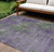 8' X 10' Purple And Green Abstract Washable Indoor Outdoor Area Rug Transitional Style - Purple, Green Color