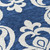 8' Navy Blue And Ivory Round Damask Washable Indoor Outdoor Area Rug