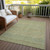 10' X 14' Wheat And Sage Striped Washable Indoor Outdoor Area Rug