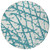 8' Teal Blue And Ivory Round Abstract Washable Indoor Outdoor Area Rug - 880016607253