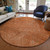 8' Copper Brown And Beige Round Abstract Washable Indoor Outdoor Area Rug