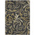 9' X 12' Black Taupe And Gold Floral Washable Indoor Outdoor Area Rug