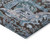 9' X 12' Chocolate And Aqua Damask Washable Indoor Outdoor Area Rug