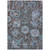 9' X 12' Chocolate And Aqua Damask Washable Indoor Outdoor Area Rug