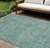 8' X 10' Teal Blue Geometric Washable Indoor Outdoor Area Rug