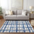8' X 10' Navy Blue Gray And Silver Striped Washable Indoor Outdoor Area Rug - Navy Blue, Gray, Silver