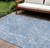 10' X 14' Blue And Ivory Abstract Washable Indoor Outdoor Area Rug