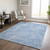 10' X 14' Blue And Ivory Abstract Washable Indoor Outdoor Area Rug