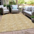 8' X 10' Gold And Beige Geometric Washable Indoor Outdoor Area Rug - Gold, Beige