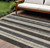 8' X 10' Black And Ivory Striped Washable Indoor Outdoor Area Rug - Black, Ivory