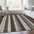 8' X 10' Black And Ivory Striped Washable Indoor Outdoor Area Rug - Black, Ivory