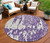 8' Purple And Ivory Round Abstract Washable Indoor Outdoor Area Rug - 880016832594