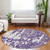 8' Purple And Ivory Round Abstract Washable Indoor Outdoor Area Rug - 880016832594
