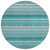 8' Round Teal Round Striped Washable Non Skid Indoor Outdoor Area Rug