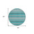 8' Round Teal Round Striped Washable Non Skid Indoor Outdoor Area Rug