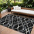 9' X 12' Black Gray And Ivory Abstract Washable Indoor Outdoor Area Rug