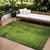10' X 14' Green Abstract Washable Non Skid Indoor Outdoor Area Rug Transitional Style - Green Color