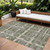 10' X 14' Olive Green Gray And Beige Striped Washable Indoor Outdoor Area Rug