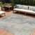 9' X 12' Beige Khaki And Gray Abstract Washable Indoor Outdoor Area Rug