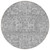 8' Gray Silver And Charcoal Round Floral Washable Indoor Outdoor Area Rug