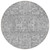 8' Gray Silver And Charcoal Round Floral Washable Indoor Outdoor Area Rug