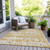 8' X 10' Gold Gray And Ivory Striped Washable Indoor Outdoor Area Rug - 608219088422