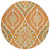 8' Orange Peach And Ivory Round Floral Washable Indoor Outdoor Area Rug