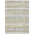 9' X 12' Ivory Beige And Green Striped Washable Indoor Outdoor Area Rug
