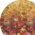 8' Gold Red And Brown Round Floral Washable Indoor Outdoor Area Rug