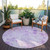 8' Lavender And Purple Round Floral Washable Indoor Outdoor Area Rug