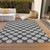 10' X 14' Charcoal And Ivory Polka Dot Washable Indoor Outdoor Area Rug