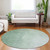 8' Artichoke Green And Fern Green Round Abstract Washable Indoor Outdoor Area Rug - Artichoke Green, Fern Green