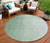 8' Artichoke Green And Fern Green Round Abstract Washable Indoor Outdoor Area Rug - Artichoke Green, Fern Green