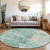 8' Emerald Round Abstract Washable Indoor Outdoor Area Rug