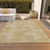 8' X 10' Gold Beige And Wheat Polka Dot Washable Indoor Outdoor Area Rug