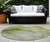 8' Olive Green Round Abstract Washable Indoor Outdoor Area Rug