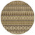 8' Brown And Taupe Round Quatrefoil Washable Indoor Outdoor Area Rug