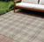 10' X 14' Beige Ivory And Green Plaid Washable Indoor Outdoor Area Rug