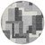 8' Gray Charcoal And Silver Round Abstract Washable Indoor Outdoor Area Rug Transitional Style - Gray, Charcoal, Silver Color