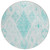 8' Teal Blue Aqua And Ivory Round Moroccan Washable Indoor Outdoor Area Rug