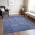 9' X 12' Denim Blue And Sky Blue Patchwork Washable Indoor Outdoor Area Rug