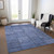 9' X 12' Denim Blue And Sky Blue Patchwork Washable Indoor Outdoor Area Rug