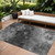 9' X 12' Gray Charcoal And Silver Abstract Washable Indoor Outdoor Area Rug